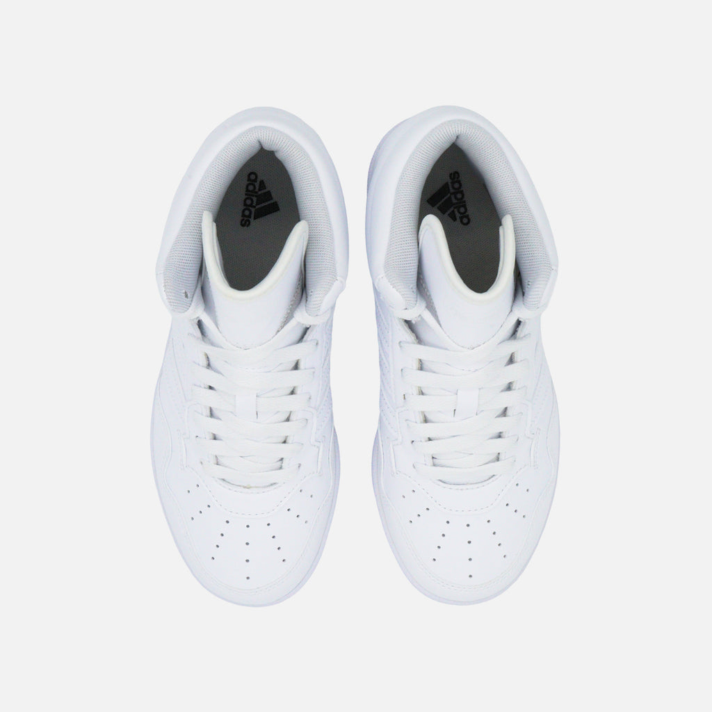 Tenis adidas Hoops 4.0 Mid Blancos para Niños | Estilo Basketball Casual